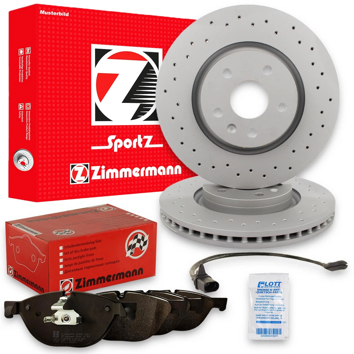 Otto-Zimmermann Гальмівні диски та колодки для VW GOLF V (1K