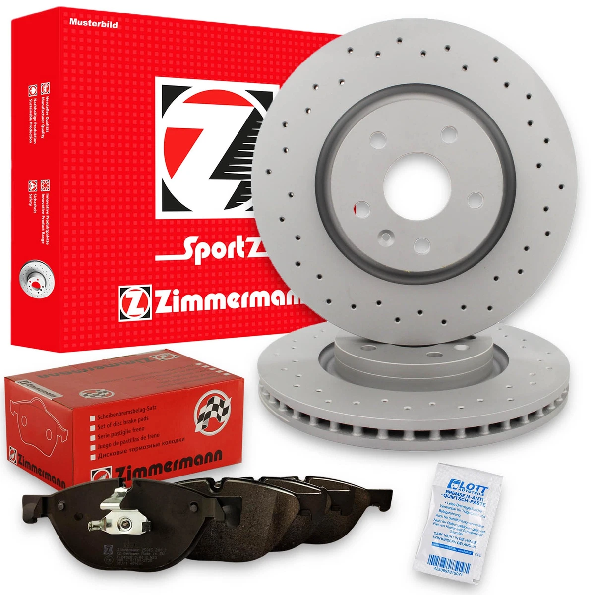 Otto-Zimmermann Гальмівні диски та колодки для VW GOLF V (1K